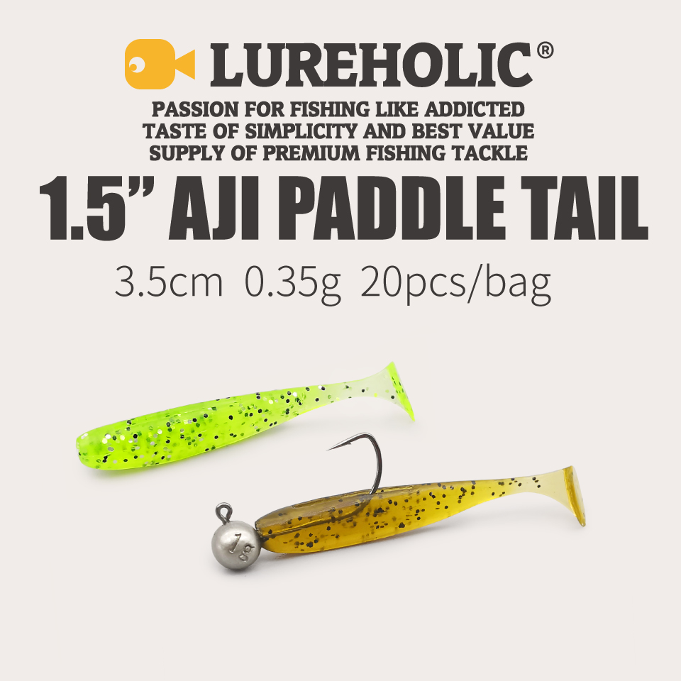Fishing Lure Soft Plastic - ルレホリック-アジパドルテールソフトベイト、ロックフィッシング用ルアー、ファインフィッシング、1.5 