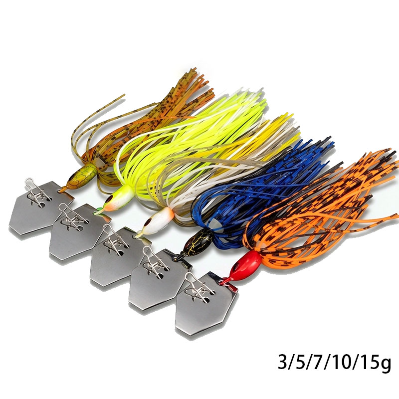 Fishing Lure Kit - スピナーベイト6個入り、ワイヤーベイト、ウォールアイ用、ビアードバズベイト、タッセル付き、3/5/7/10/15g、シリコンスカート、バス、パイク釣り用。