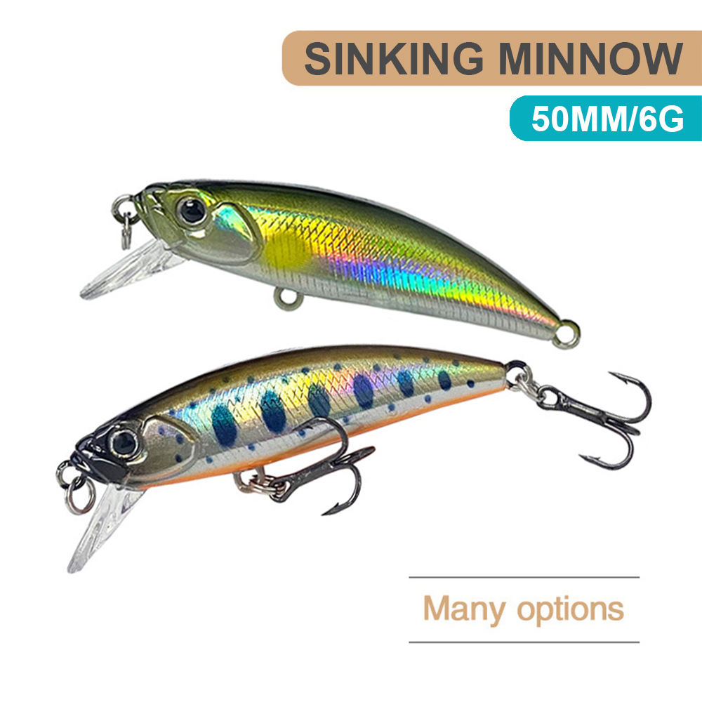 Fishing Lure Jerkbait - 5 センチメートル 6 グラム釣りルアーシンキングマイクロミノーワブラー人工ハード餌ジャークベイト釣りアクセサリーミニストリーム低音餌 MN600