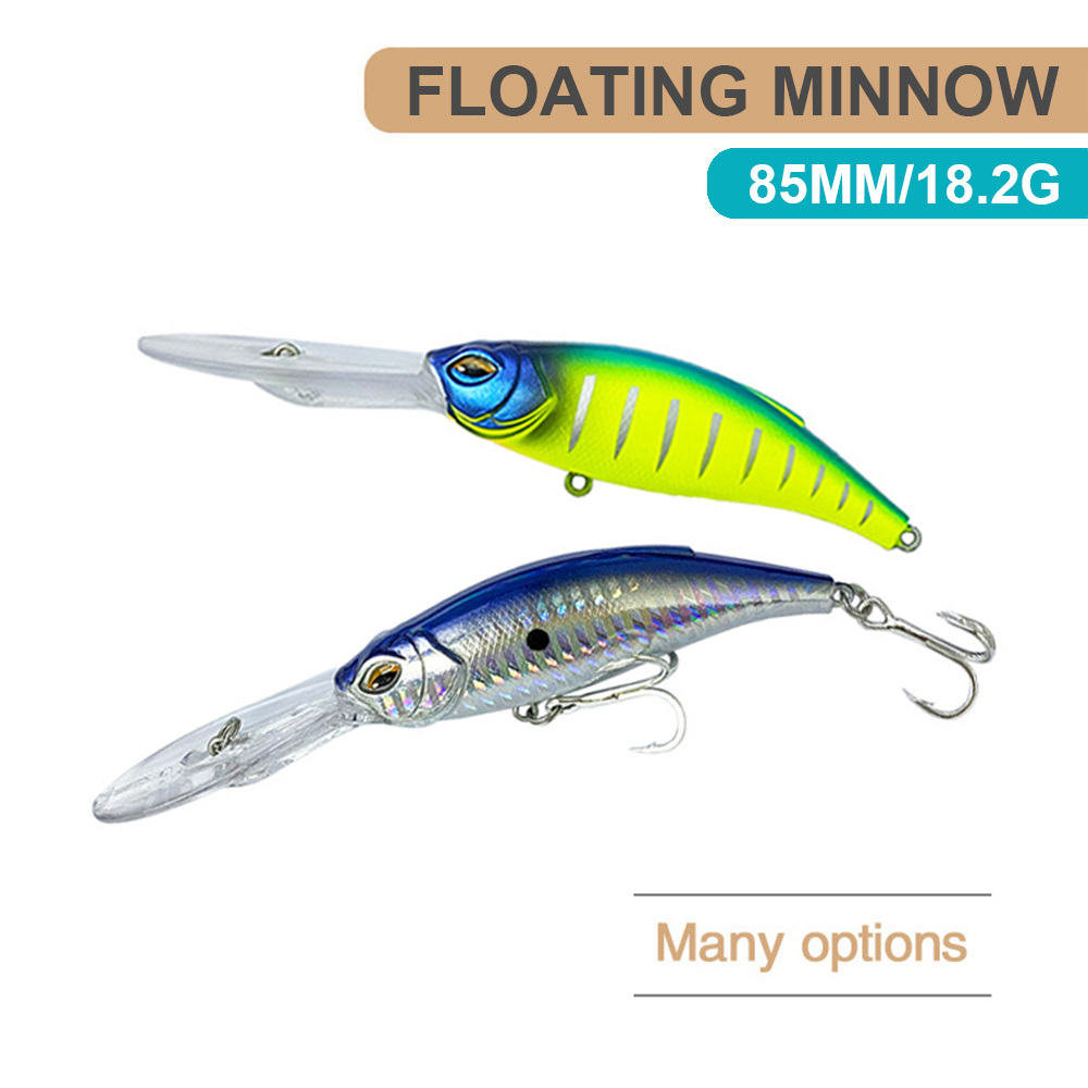 Fishing Lure Jerkbait - 8.5 センチメートル 18.2 グラム釣りルアーフローティングミノーワブラーロングキャストディープダイビングスイングジャークベイト人工ハード餌トラウトバス MN713