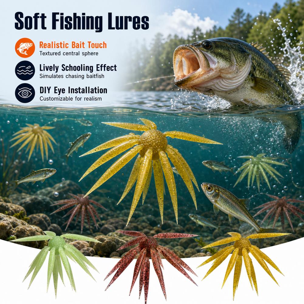 17mmの高品質なバス釣り用ソフトルアー。高い伸縮性を持つT - Fishing Lure Soft Plastic のレビューと価格