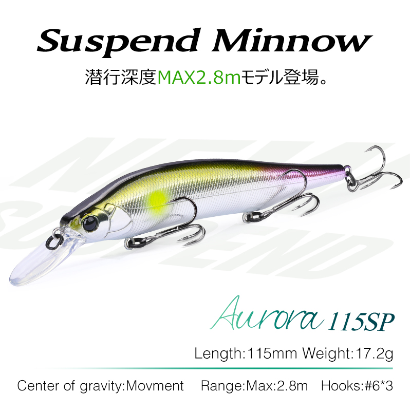 TSURINOYA 115mm 17.2g サスペンディング - Fishing Lure Swimbait のレビューと価格