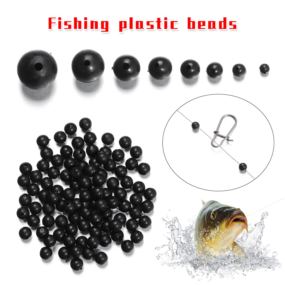 100ピース/ロットビーズスペースストッパー黒3ミリメートル - Fishing Lure Soft Plastic のレビューと価格