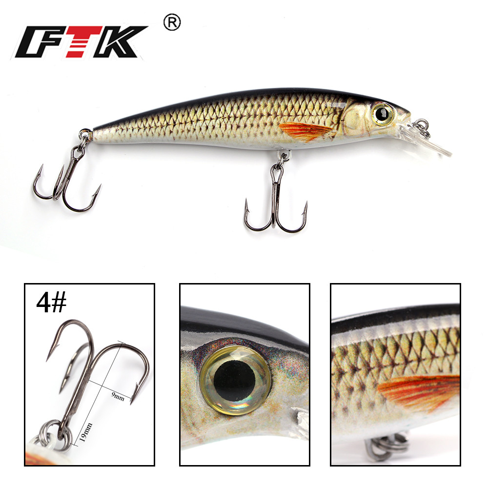 Ftk 1pcミノー釣りルアーレーザーハード人工餌12グラム - Fishing Lure Crankbait のレビューと価格