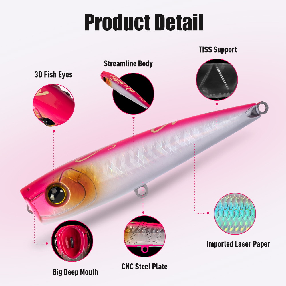 YOOFISH GT 釣りルアートップウォーターポッパー 5 - Fishing Lure Popper のレビューと価格