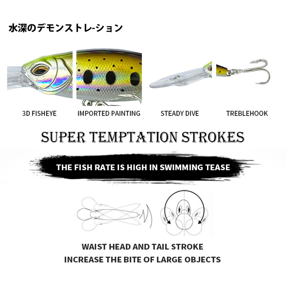 8.5 センチメートル 18.2 グラム釣りルアーフローティ - Fishing Lure Jerkbait のレビューと価格